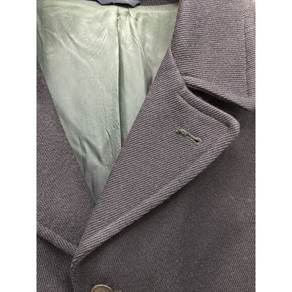 Coach Navy Blue Single Breasted Wool Pea Coat Fully Lined XL Men Lined Pockets - Picture 3 of 11